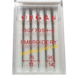 Голки Organ для вишивки EMBROIDERY 130/705Н-Е