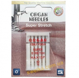 Голки Organ Супер Стрейч №90 у блістері (5шт)